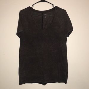Distressed Relaxed Fit V Neck